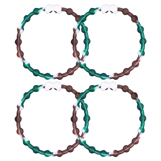 Camouflage Hair Ties (4 Pack) | Unique Design, Secure Hold, Comfortable Wear