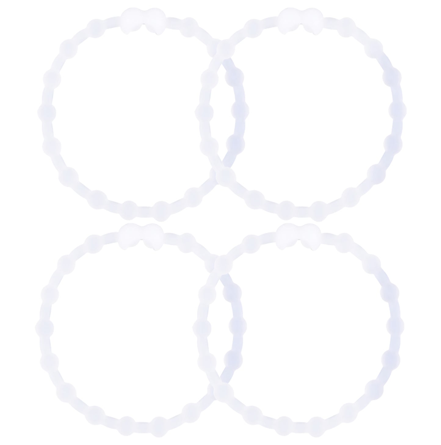 Clear Hair Ties (4-Pack) | Discreet Design, Secure Hold, Gentle on Hair