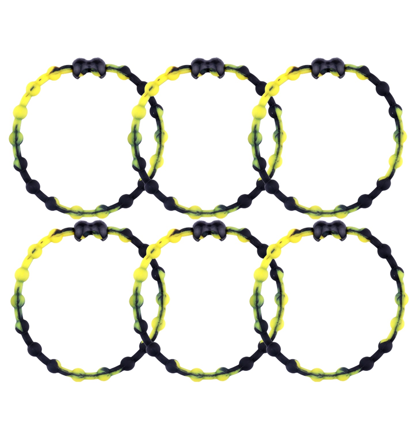 Black & Yellow PRO Hair Ties (6-Pack): Bold and Energetic for Active Lifestyles