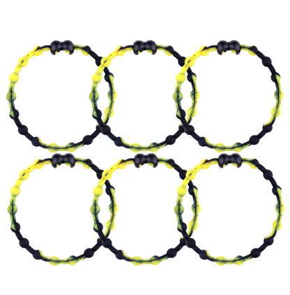 Black & Yellow PRO Hair Ties (6-Pack): Bold and Energetic for Active Lifestyles