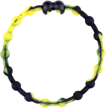 Black Yellow Hair Ties (4 Pack) | Unique Design, Secure Hold, Gentle on Hair
