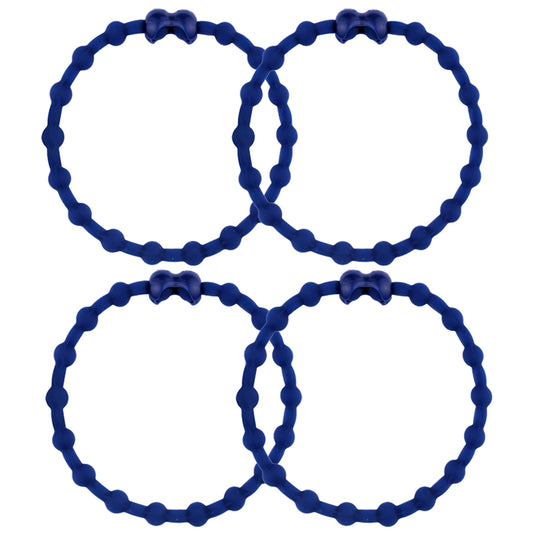 Navy Blue Hair Ties (4-Pack): Classic Elegance for Your Hairstyle