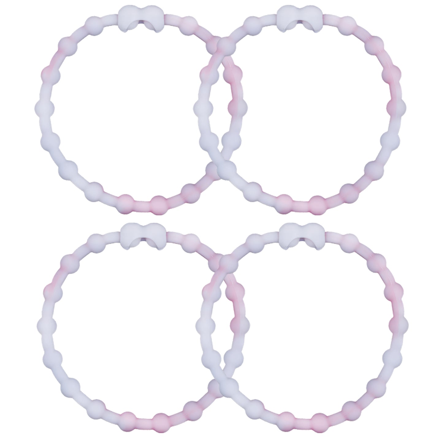Cloudy Pink Hair Ties (4-Pack) | Soft Romance, Secure Hold, Gentle on Hair