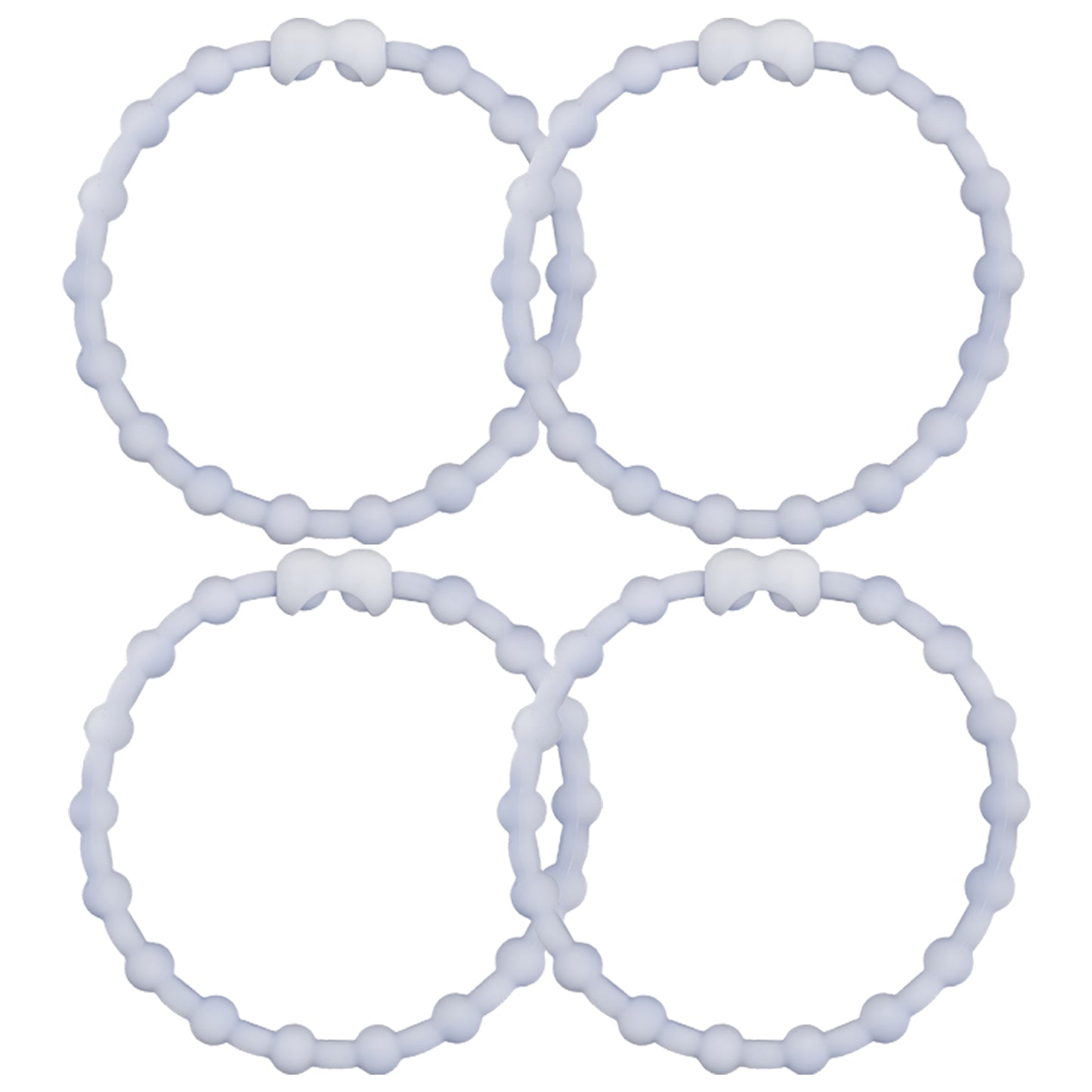 Cloudy Grey Hair Ties (4-Pack) | Sophisticated Neutrality, Secure Hold, Gentle on Hair