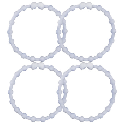 Cloudy Grey Hair Ties (4-Pack) | Sophisticated Neutrality, Secure Hold, Gentle on Hair