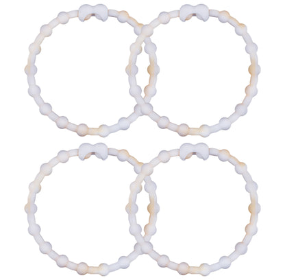 Cloudy Yellow Hair Ties (4-Pack) | Sunshine Whispers, Secure Hold, Gentle on Hair