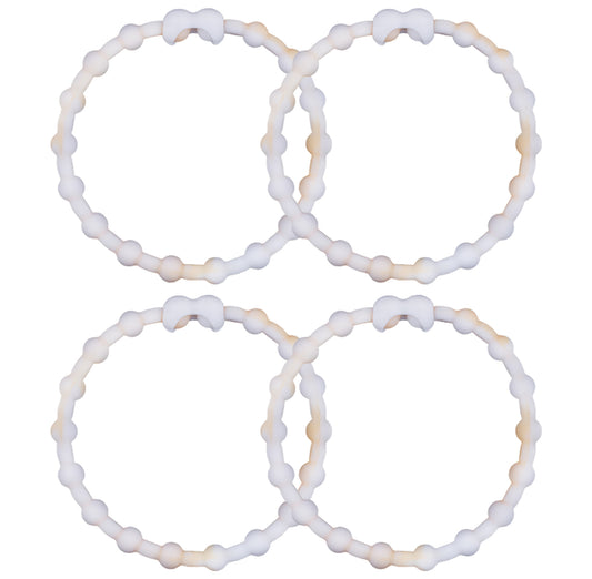 Cloudy Yellow Hair Ties (4-Pack) | Sunshine Whispers, Secure Hold, Gentle on Hair