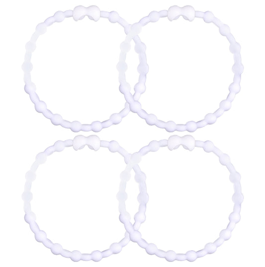 Cloudy Clear Hair Ties (4-Pack) | Ethereal Elegance, Secure Hold, Gentle on Hair