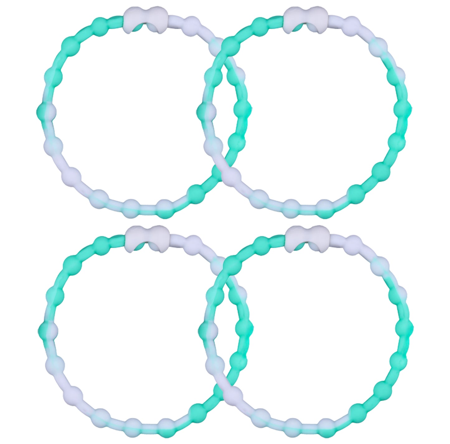 Cloudy Green Hair Ties (4-Pack) | Earthy Elegance, Secure Hold, Gentle on Hair