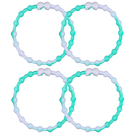 Cloudy Green Hair Ties (4-Pack) | Earthy Elegance, Secure Hold, Gentle on Hair