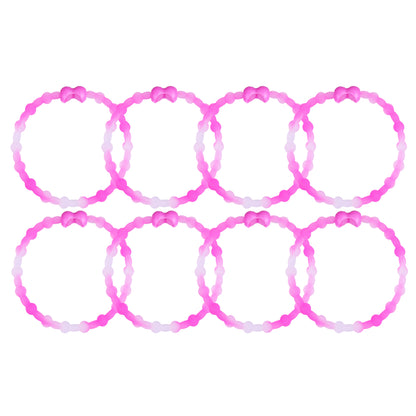 Clear Neon Pink Hair Ties (8 Pack) - Boldly Blend Fun & Function