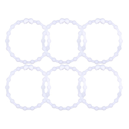 Glow White Hair Ties (6-Pack): Illuminate Your Style with Chic Versatility