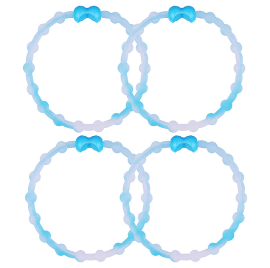 Clear Neon Blue PRO Hair Ties (4-Pack) | Unique Style, Secure Hold, Comfortable Wear