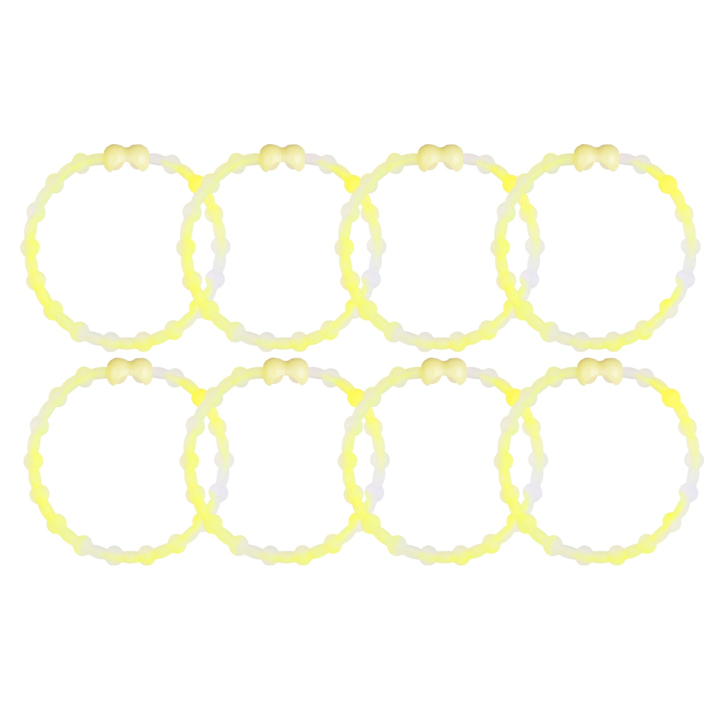 Clear Neon Yellow Hair Ties (8 Pack) - A Burst of Sunshine for Every Hairstyle