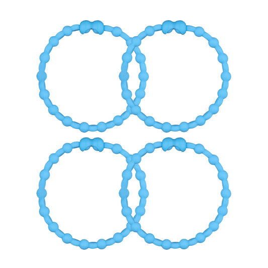 Pastel Blue Hair Ties (4-Pack) for Effortless Elegance