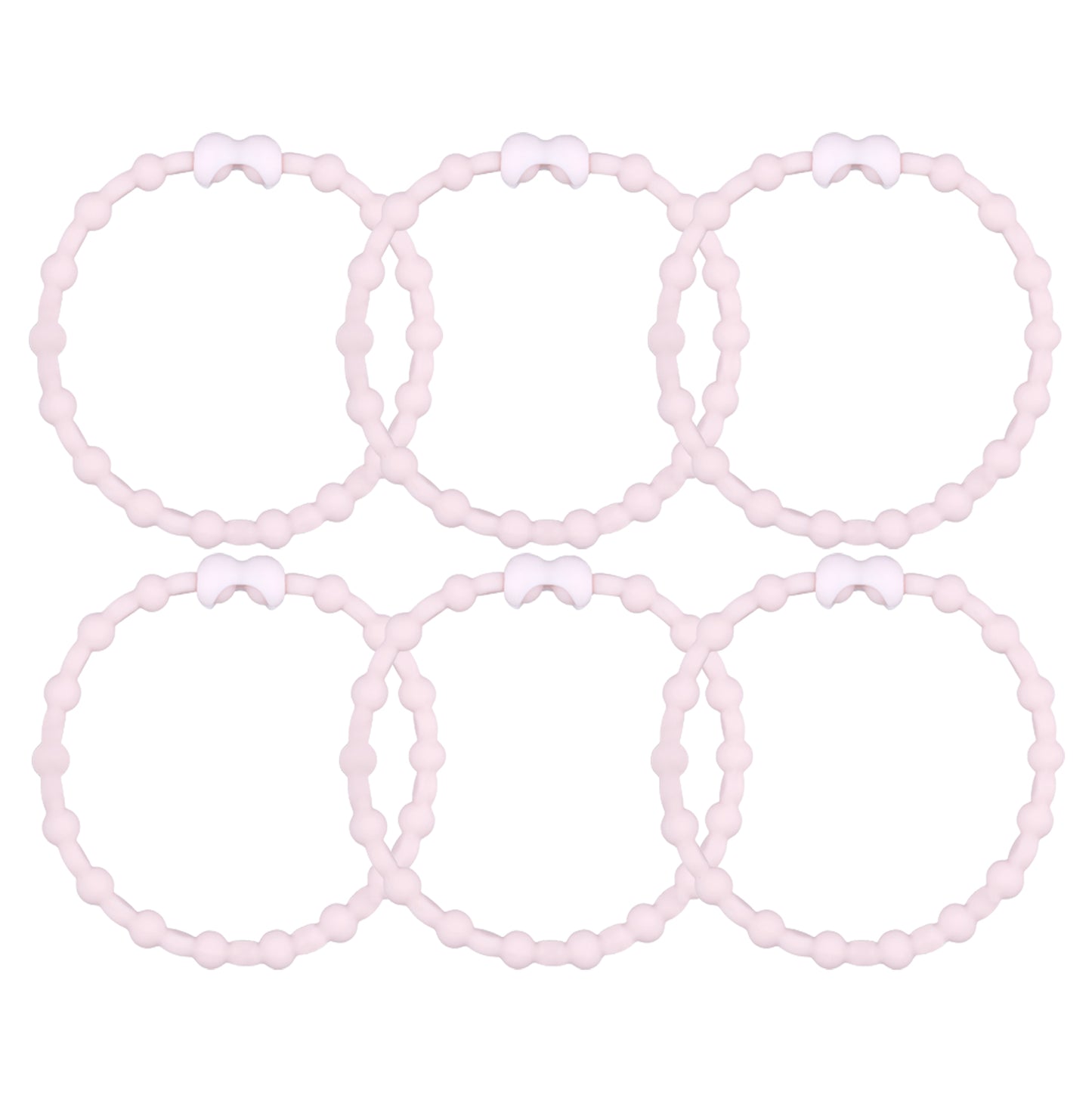 Blush Hair Ties (6-Pack): A Touch of Soft Elegance for Every Hairstyle