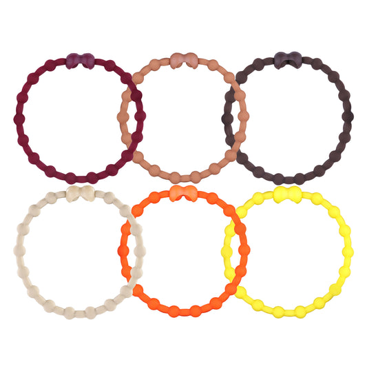Rustic Autumn Pack PRO Hair Ties: Easy Release Adjustable for Every Hair Type PACK OF 6