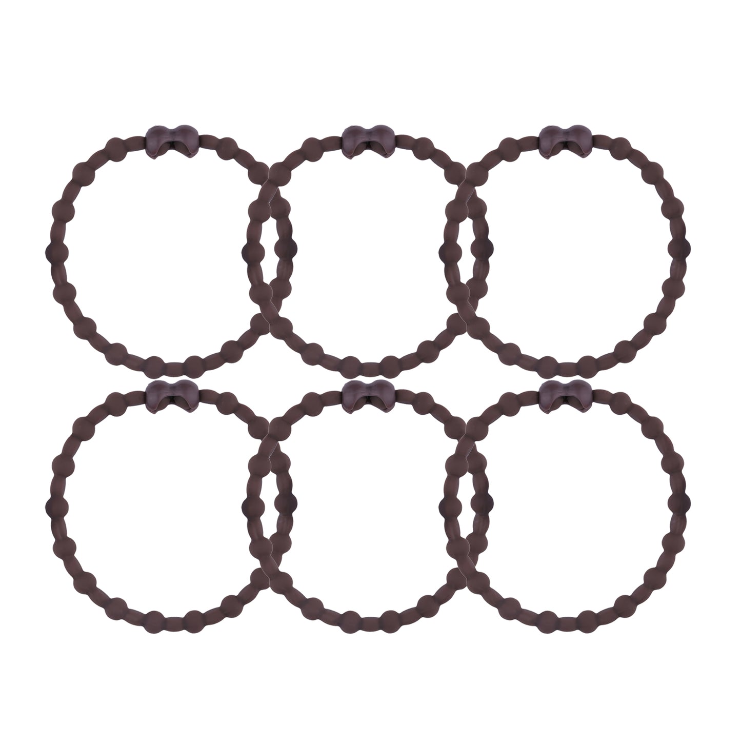 Dark Brown Hair Ties (6-Pack): Classic Sophistication for Every Look