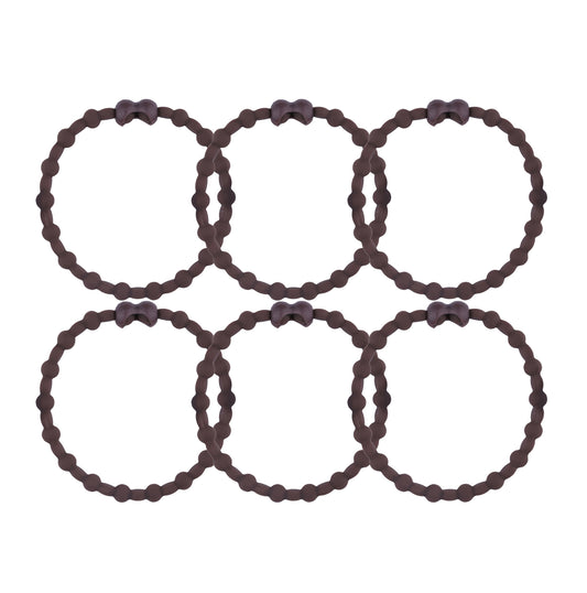 Dark Brown Hair Ties (6-Pack): Classic Sophistication for Every Look