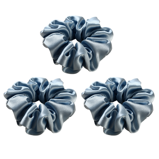 Mulberry Silk 3 Light Celestial Blue Scrunchie 3 Pack