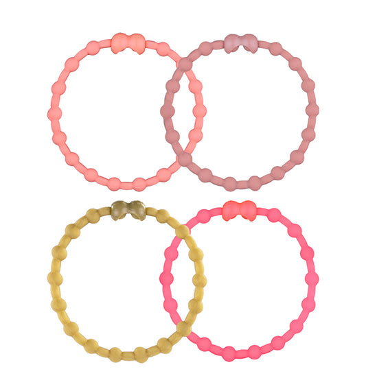 Golden Harmony Pack Hair Ties (4-Pack): Achieve Effortless Elegance in Every Strand