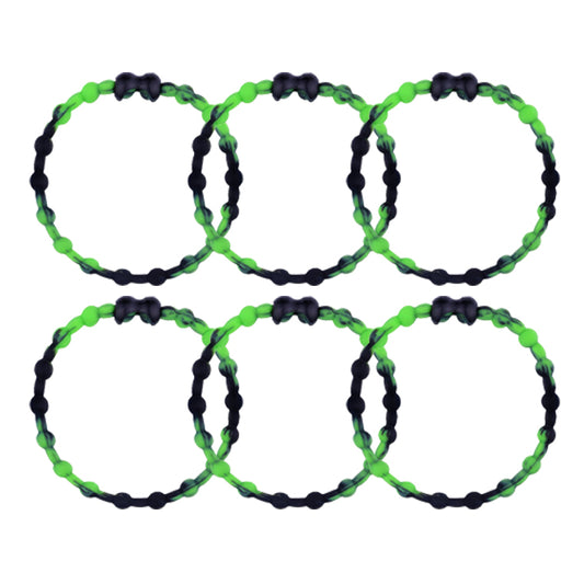 Black & Green PRO Hair Ties (6-Pack): Edgy Elegance for the Bold